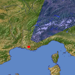 The southwestern Alps location map