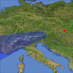 The Alps from East (new version) location map