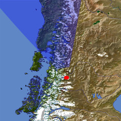 The Southern Andes Mountains location map