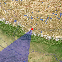 The Kali Gandaki Gorge from north location map