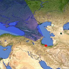 Caucasus Mountains location map