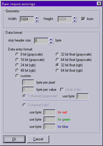 raw import window