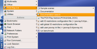 KDE panel menu