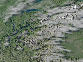 western europe render with clouds detail