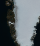 Greenland exposed for the snow areas
