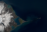 Landsat/Sentinel-2-Mosaik von Heard und den McDonaldinseln Beispielausschnitt: Der Sandhaken