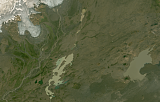 Landsat-Mosaik von Island Beispielausschnitt: zentrale Hochebene