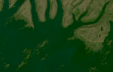 Landsat-Mosaik von Island Beispielausschnitt: Schären an der Westküste