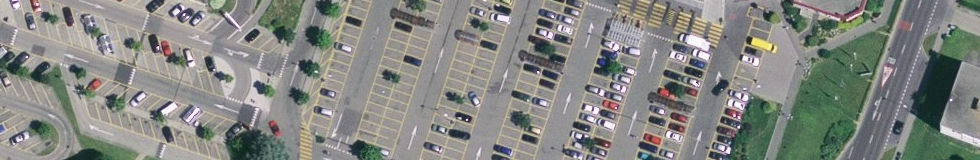 Aerial image of parking spaces