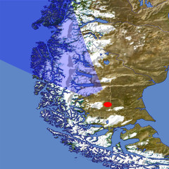 The Southern Patagonian Ice Field location map