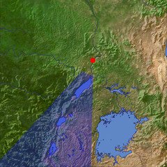 Lake Albert and the Albertine Rift from north location map