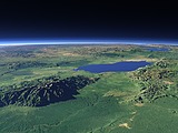 The Rwenzori Mountains and Lake Edward