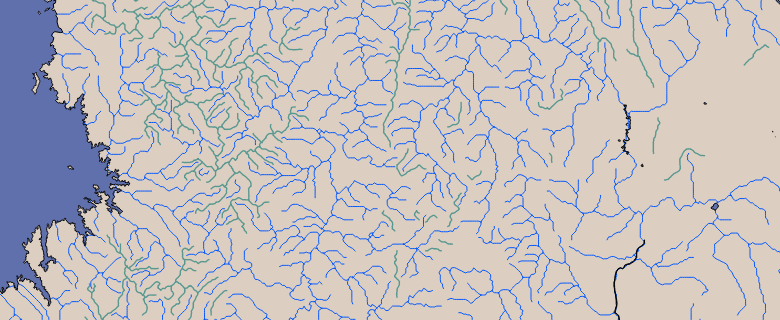 watershed boundaries with presimplified waterways