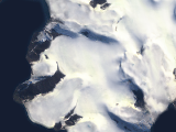 Satellitenbild-Ansicht vom mittleren Teil von Franz-Josef-Land