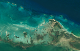Landsat mosaic of Cuba sample: Coast in the north