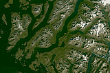 Grönland-Mosaik Beispielausschnitt: Küste im äußersten Süden