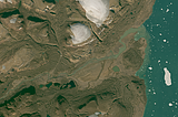 Grönland-Mosaik Beispielausschnitt: Flüsse an der Küste des Hagen-Fjords