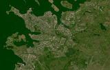 Landsat-Mosaik von Island Beispielausschnitt: Reykjavík