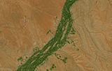 Sentinel-2-Mosaik des Südens Afrikas Beispielausschnitt: Oranje nahe Upington