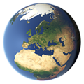 Gesamte Erde im Juli mit Meereis (Europa)